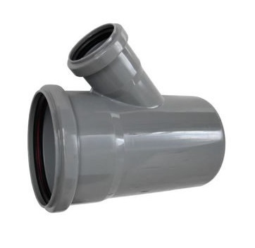 Тройник PP-H переходной серый Дн 110х50х45гр б/нап в/к VALFEX 22110050